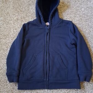 Wonder Nation Navy Blue Sherpa Lined Hoodie Jacket Zip-Up Boys S 6/7